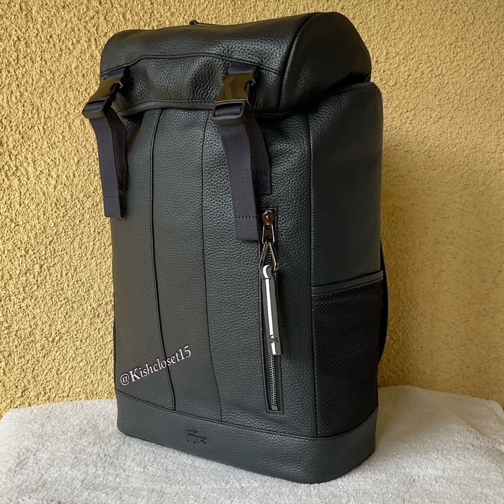 NWOT Lacoste Men's Altitude Genuine Cow Leather Flap Backpack